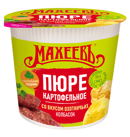 Пюре картофельное быстрого приготовления "Махеевъ" со вкусом охотничьих колбасок